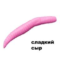 Силиконовая приманка Crazy Fish MF Baby Worm 2" 66-50-53-9 сладкий сыр цв. white pink (бело-розовый)