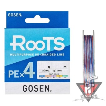 Плетеный шнур Gosen RooTS PE x4, #0.8, 150 м, многоцветный