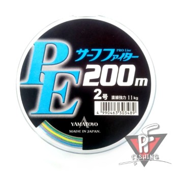 Плетеный шнур Yamatoyo PE Surf Fighter х4, #1, 200 м, многоцветный