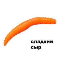 Силиконовая приманка Crazy Fish MF Baby Worm 2" 66-50-77-9 сладкий сыр цв. toxic orange (токсичный оранжевый)