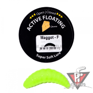 Силиконовые приманки Trout Zone Maggot Floating, 1.6 inch, сыр, шартрез